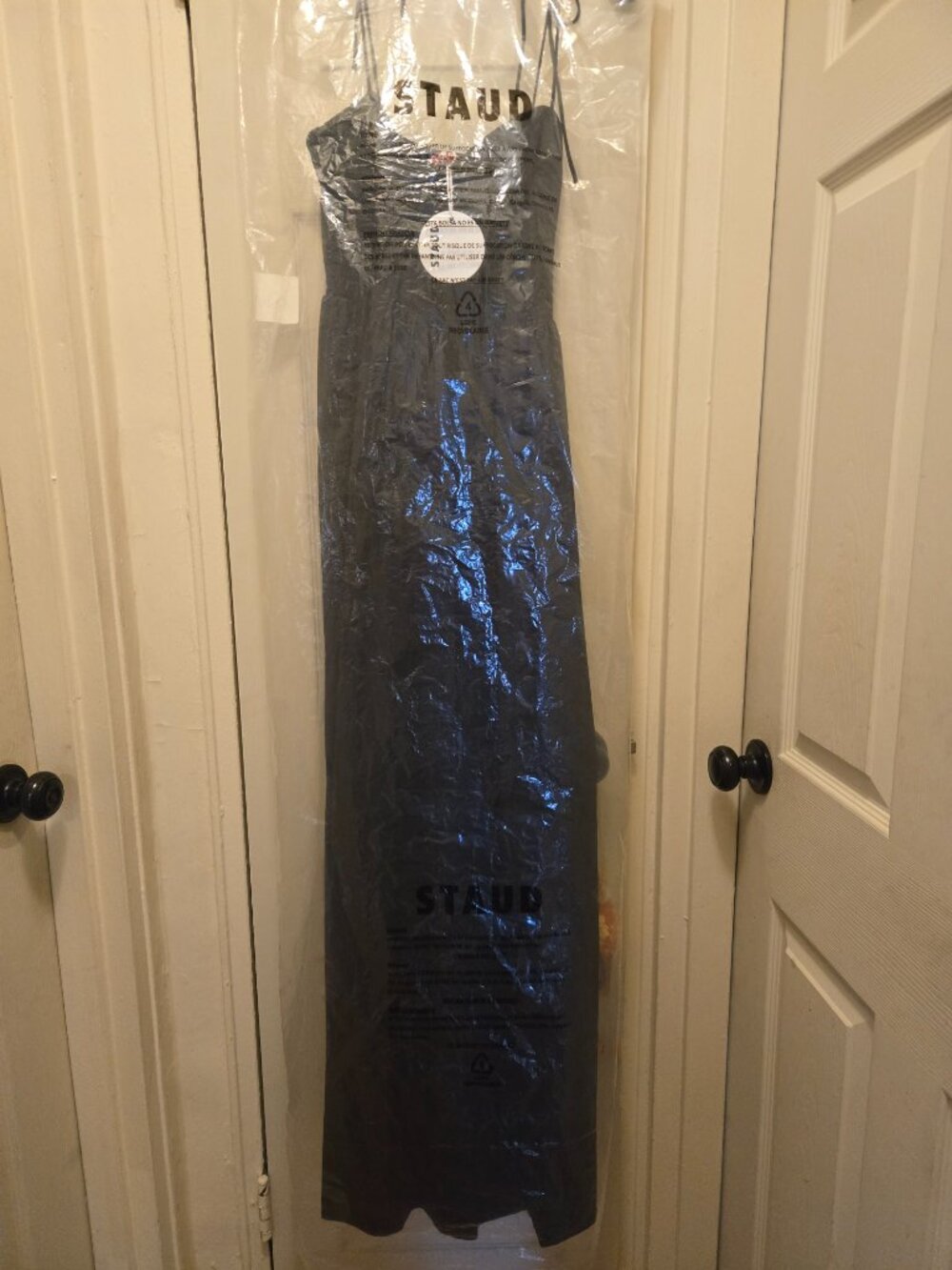 Staud Landry Shoulder-Tie Smocked Maxi Dress Size L NWT - Picture 13 of 16